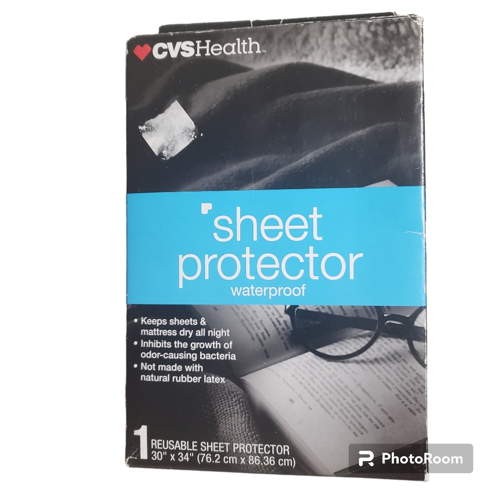 CVS Health Waterproof Reusable 30" x 34" Sheet protector machine washable New